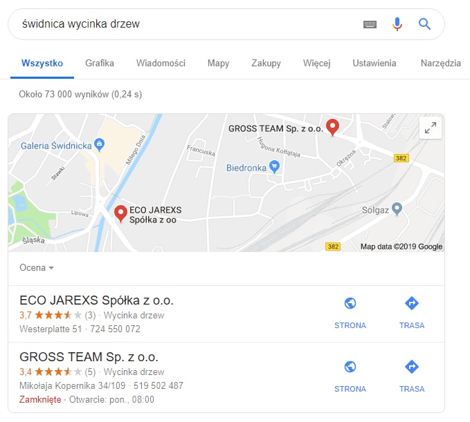pozycjonowanie w mapach google wizytowki 2