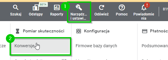 konwersje kampanie google