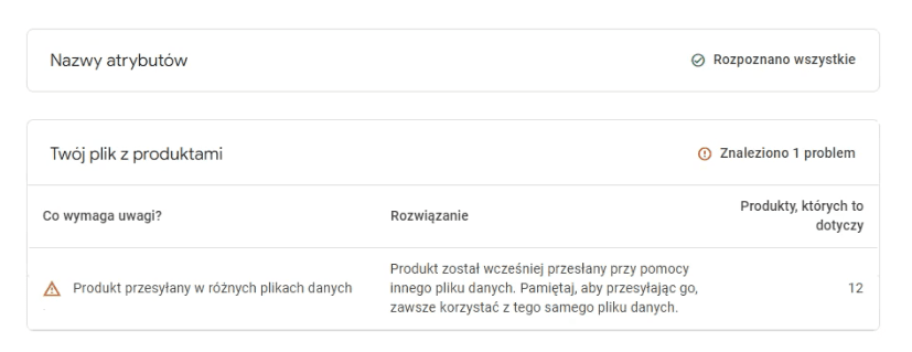 merchant center blad produktow