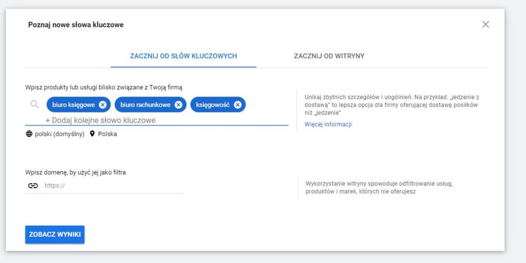planer slow kluczowych 2